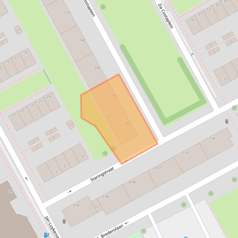 Kaart van postcodegebied 3141BD.