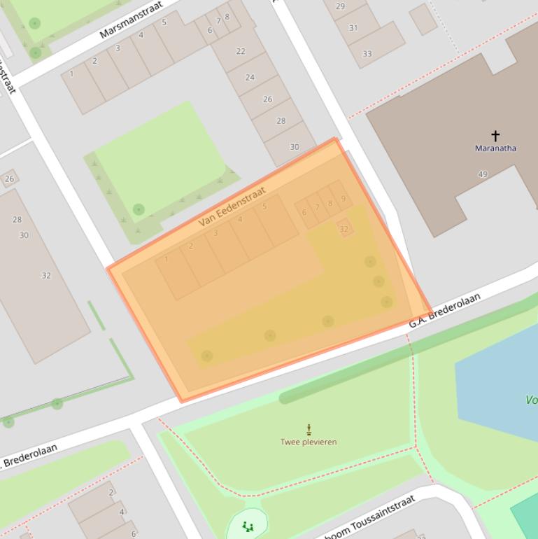 Kaart van postcodegebied 3141BE.