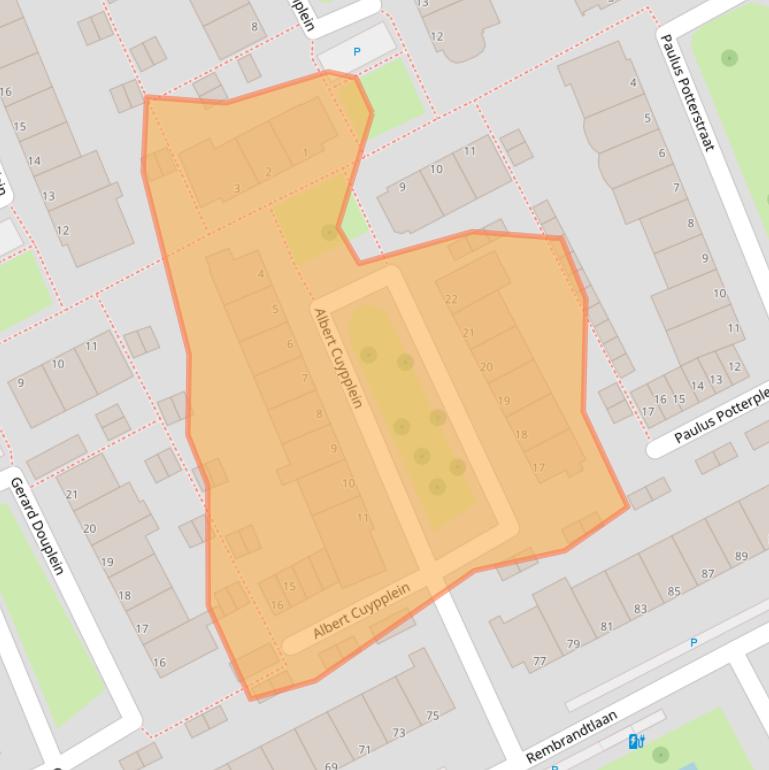 Kaart van postcodegebied 3141GA.