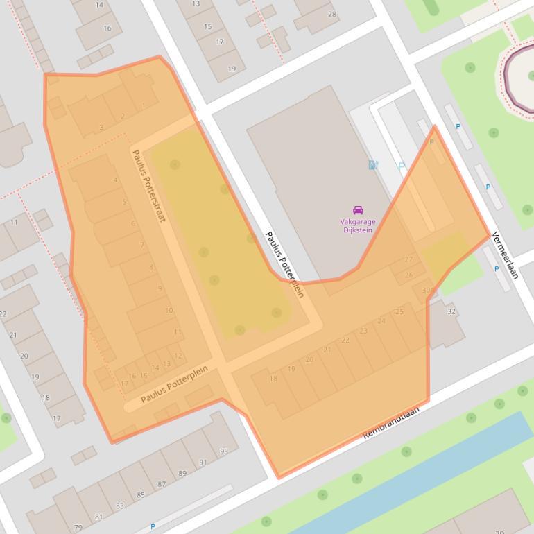 Kaart van postcodegebied 3141GJ.