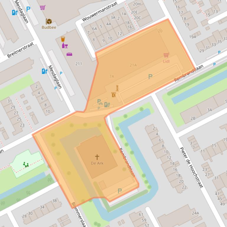 Kaart van postcodegebied 3141HH.
