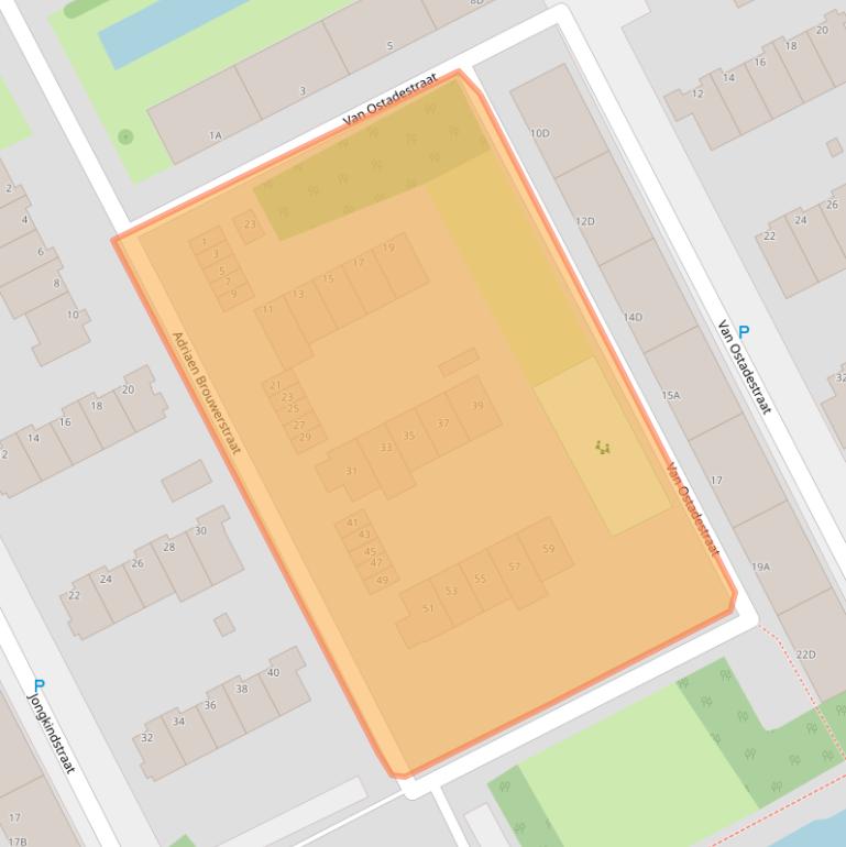 Kaart van postcodegebied 3141JA.