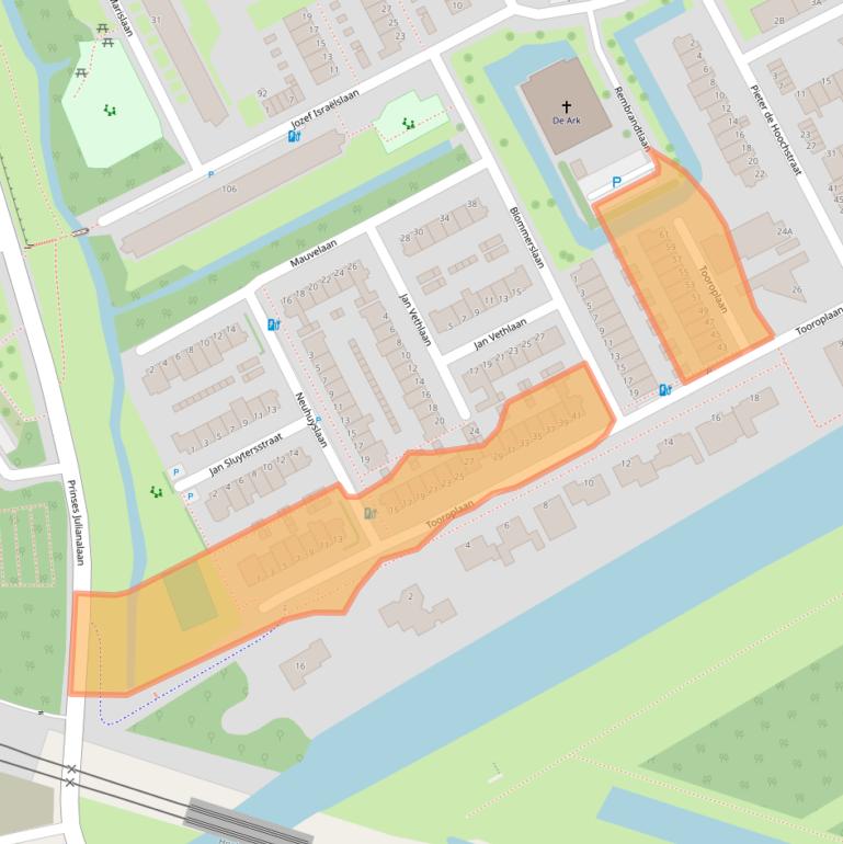 Kaart van postcodegebied 3141KN.