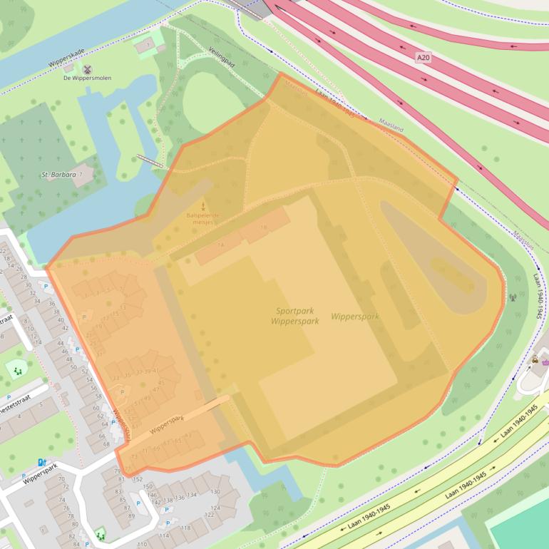 Kaart van postcodegebied 3141RA.