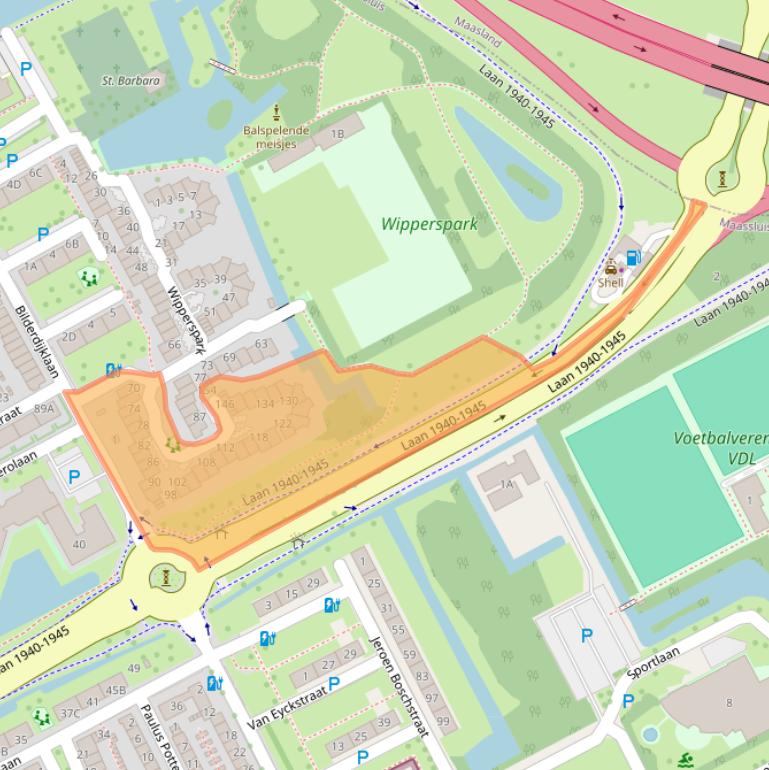 Kaart van postcodegebied 3141RD.