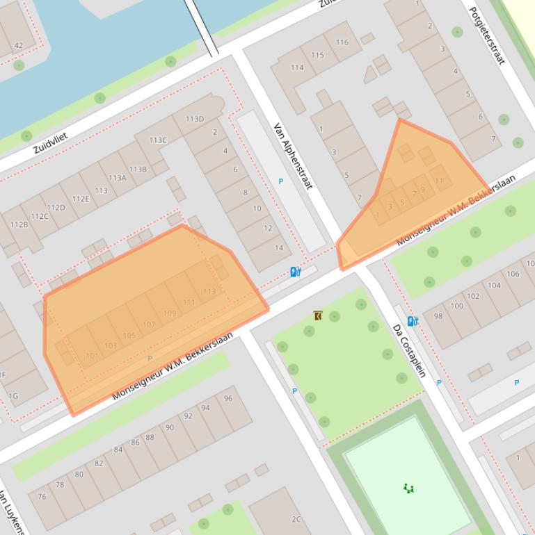 Kaart van postcodegebied 3141SJ.