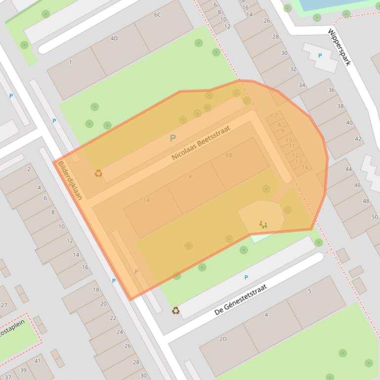 Kaart van postcodegebied 3141SR.