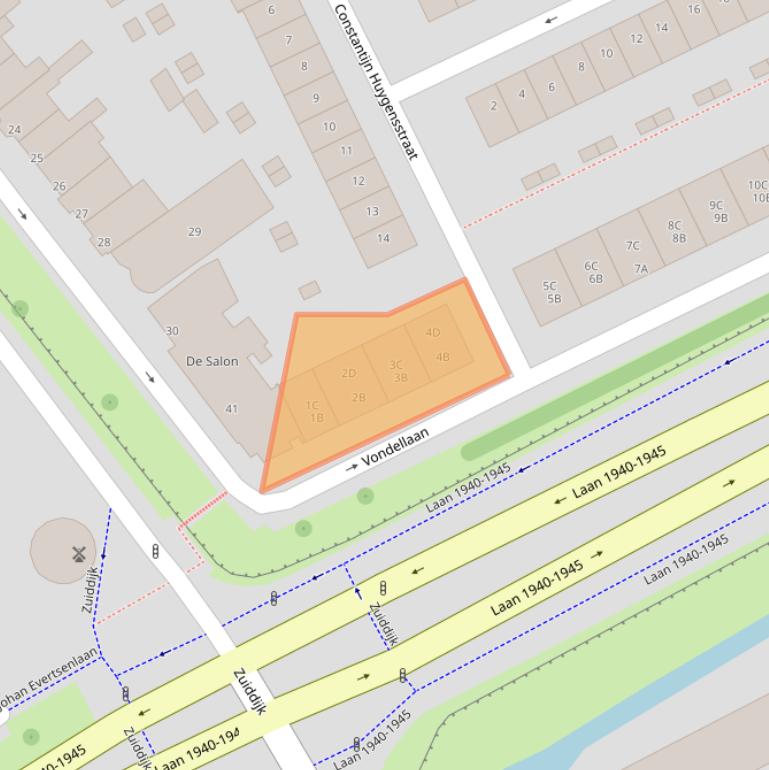 Kaart van postcodegebied 3141TL.