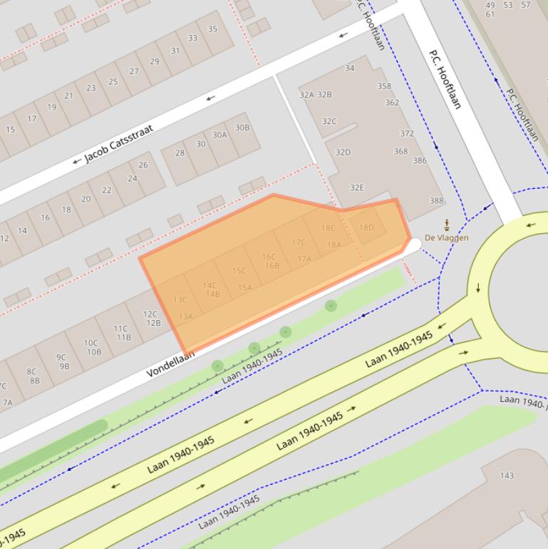 Kaart van postcodegebied 3141TN.
