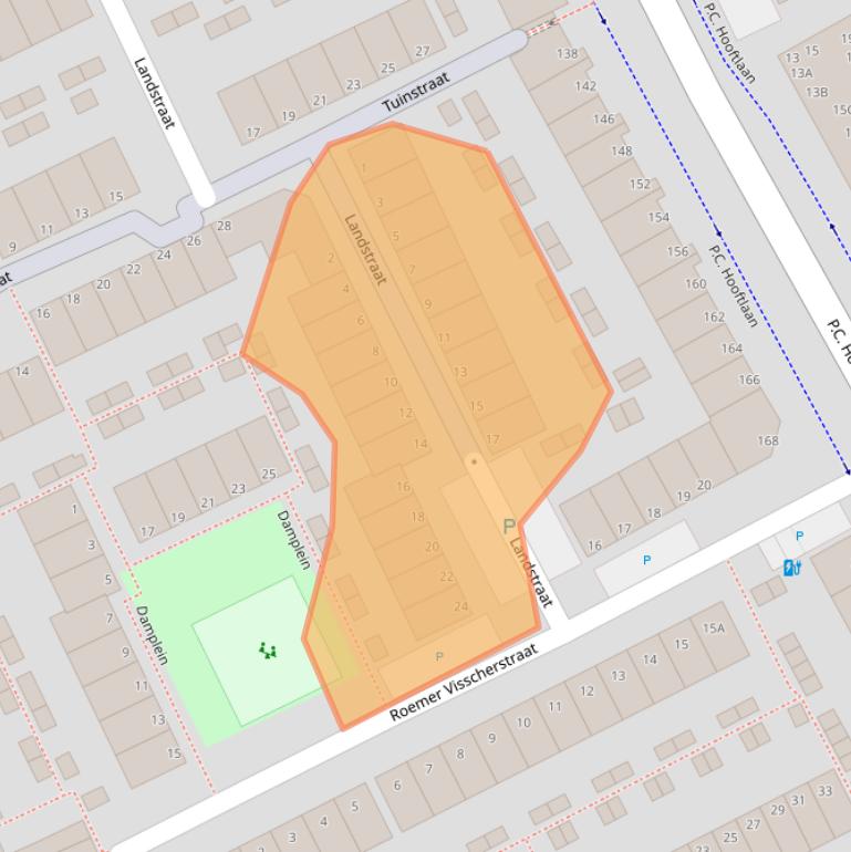 Kaart van postcodegebied 3141VJ.