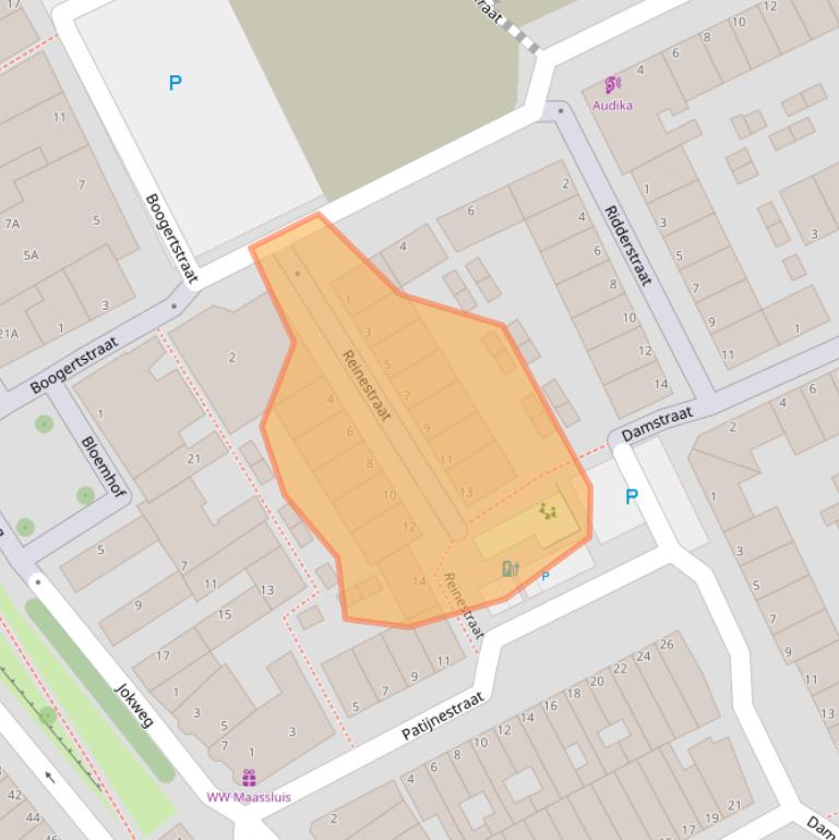 Kaart van postcodegebied 3141VM.