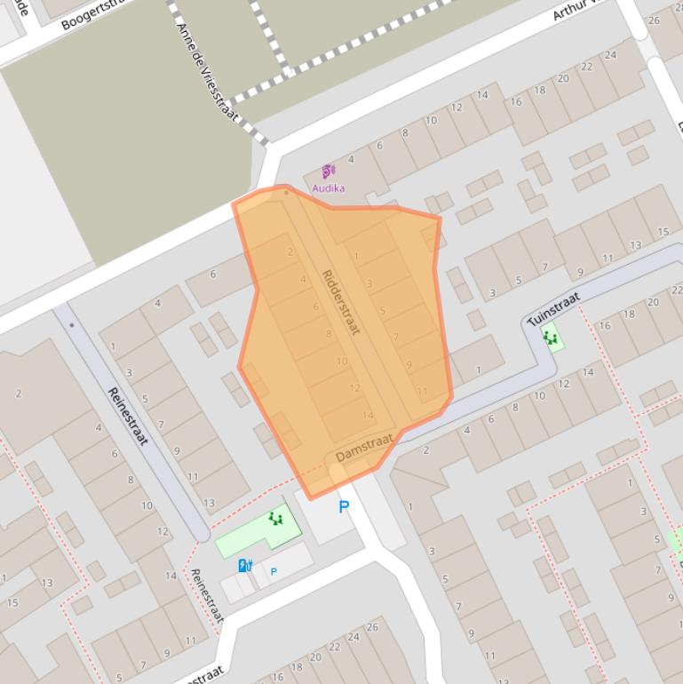 Kaart van postcodegebied 3141VP.