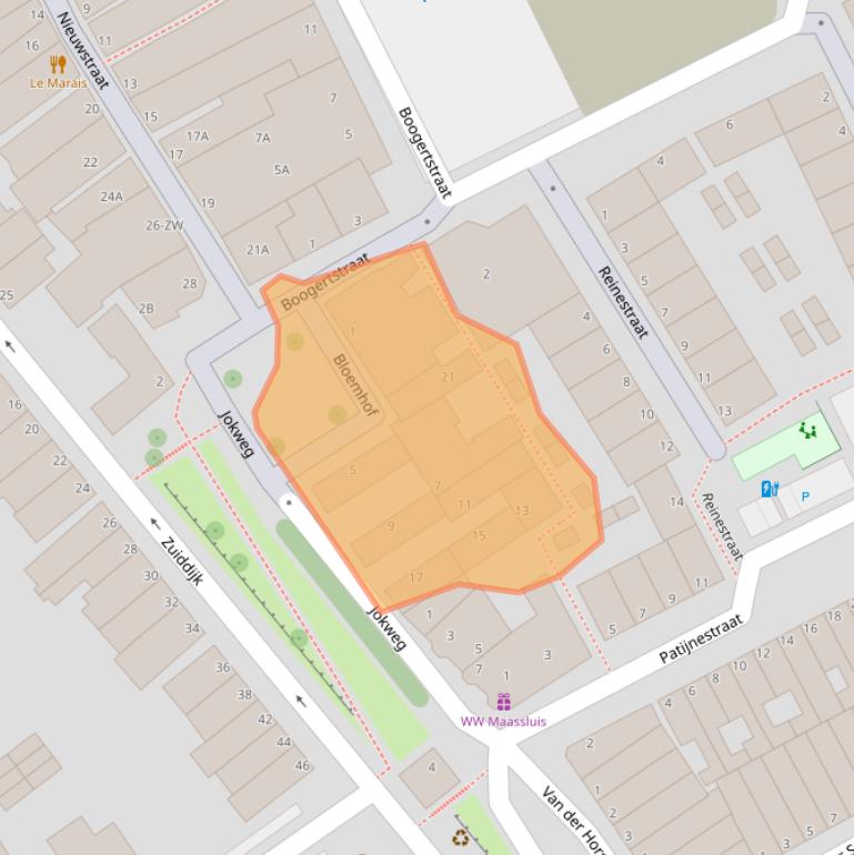 Kaart van postcodegebied 3141VT.