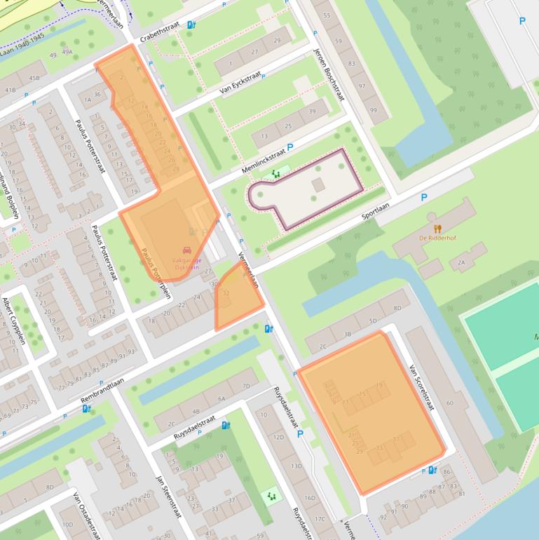 Kaart van postcodegebied 3141XP.