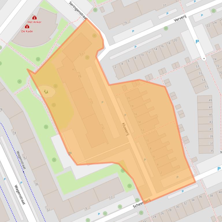 Kaart van postcodegebied 3142JA.