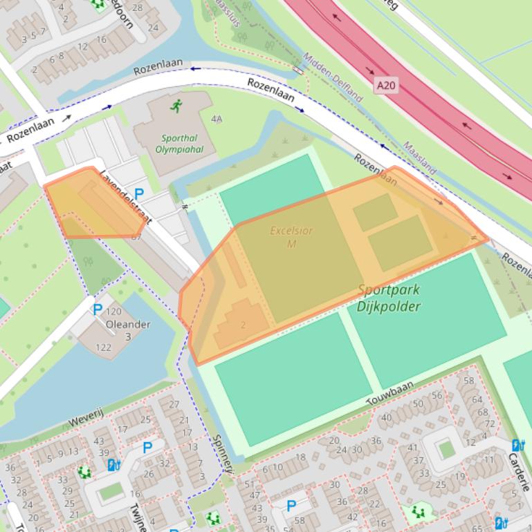 Kaart van postcodegebied 3142NC.