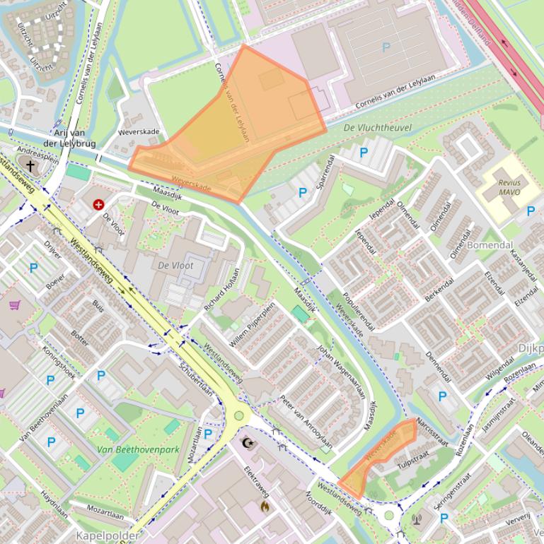 Kaart van postcodegebied 3142PA.