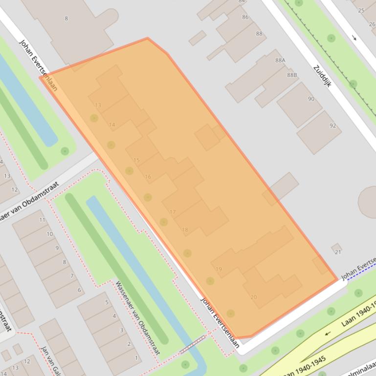 Kaart van postcodegebied 3143AJ.