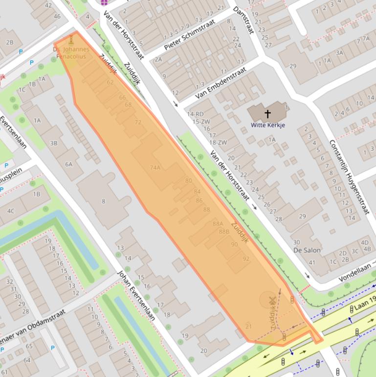 Kaart van postcodegebied 3143AT.