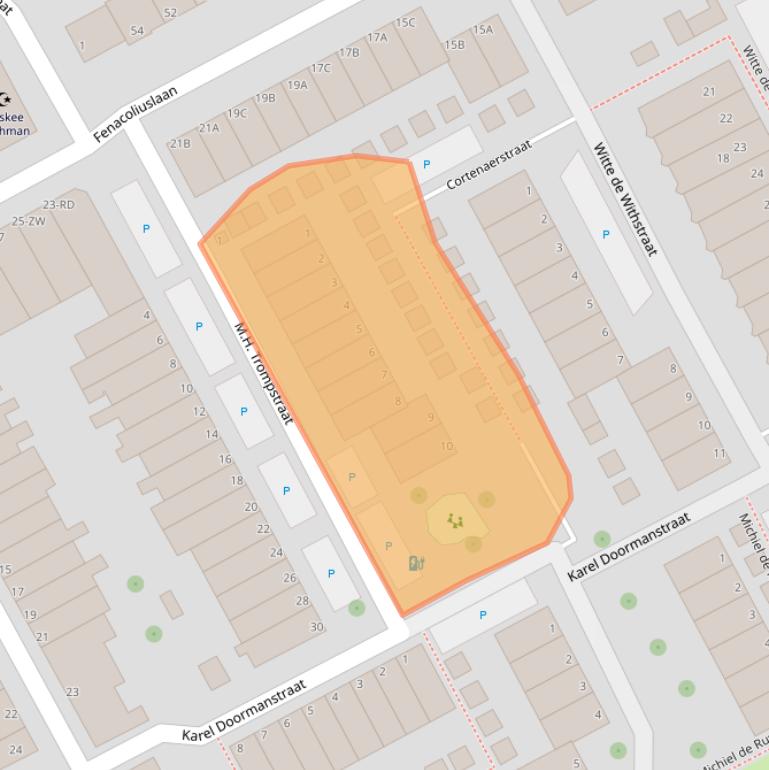 Kaart van postcodegebied 3143KB.