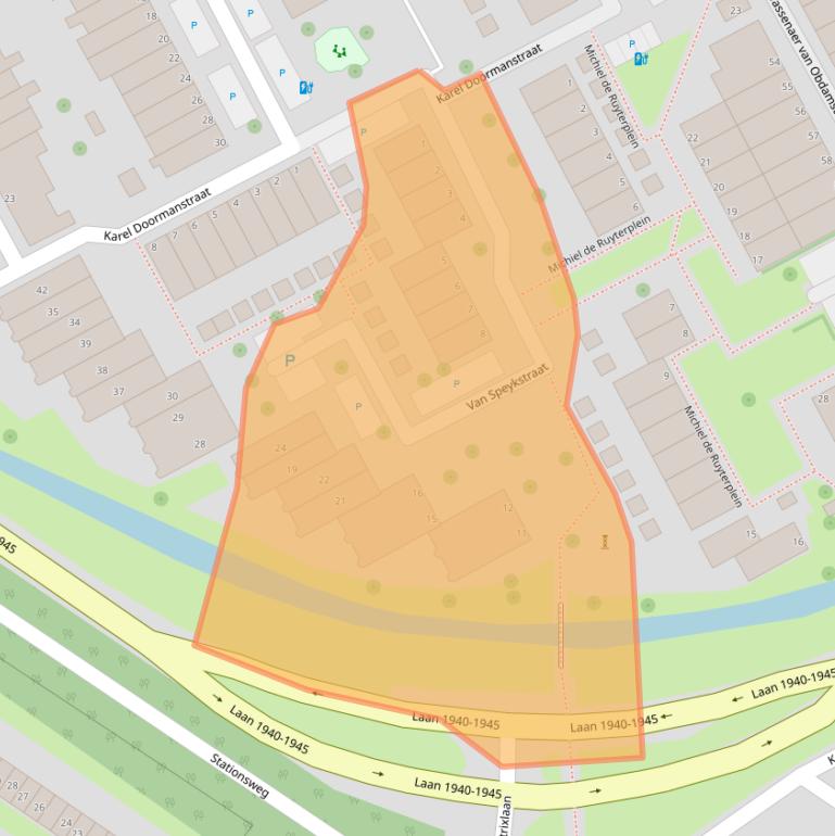Kaart van postcodegebied 3143KG.