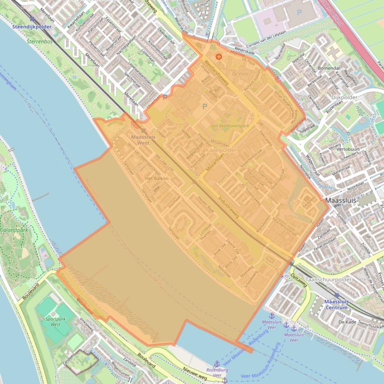 Kaart van postcodegebied 3144.