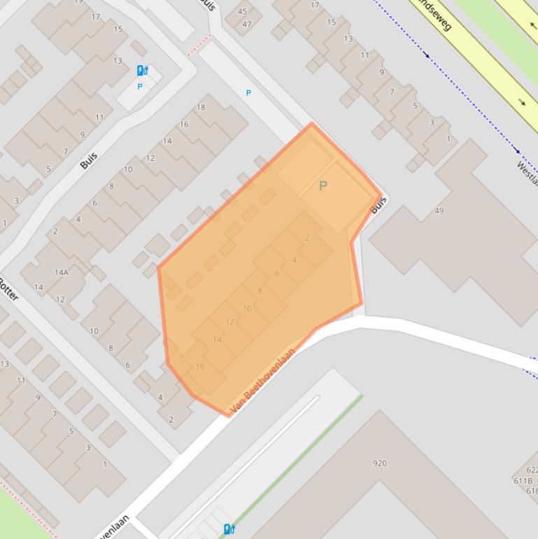 Kaart van postcodegebied 3144AS.