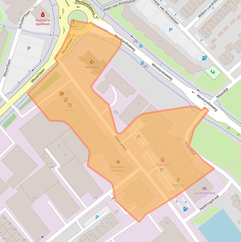 Kaart van postcodegebied 3144CB.