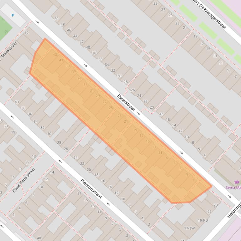 Kaart van postcodegebied 3144CC.