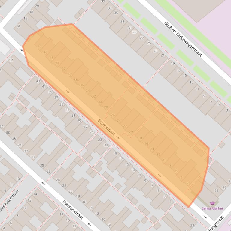 Kaart van postcodegebied 3144CD.