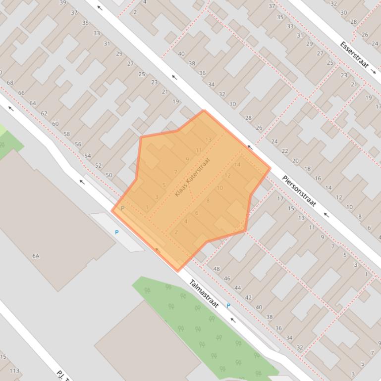 Kaart van postcodegebied 3144CJ.