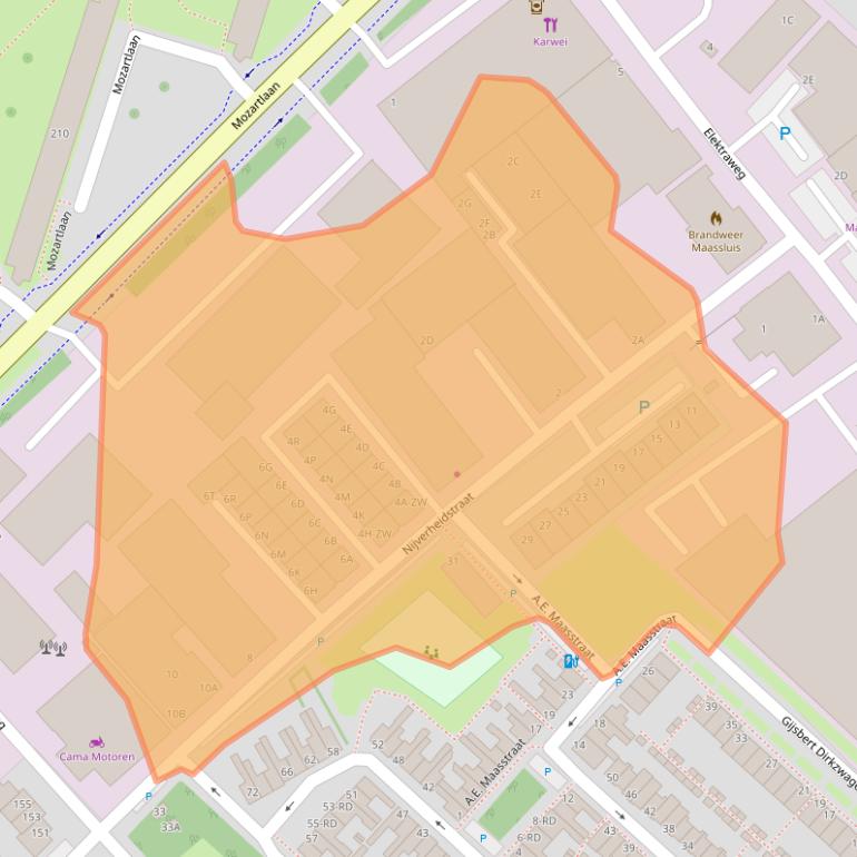 Kaart van postcodegebied 3144CL.