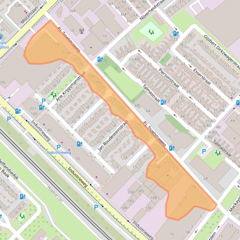 Kaart van postcodegebied 3144CW.