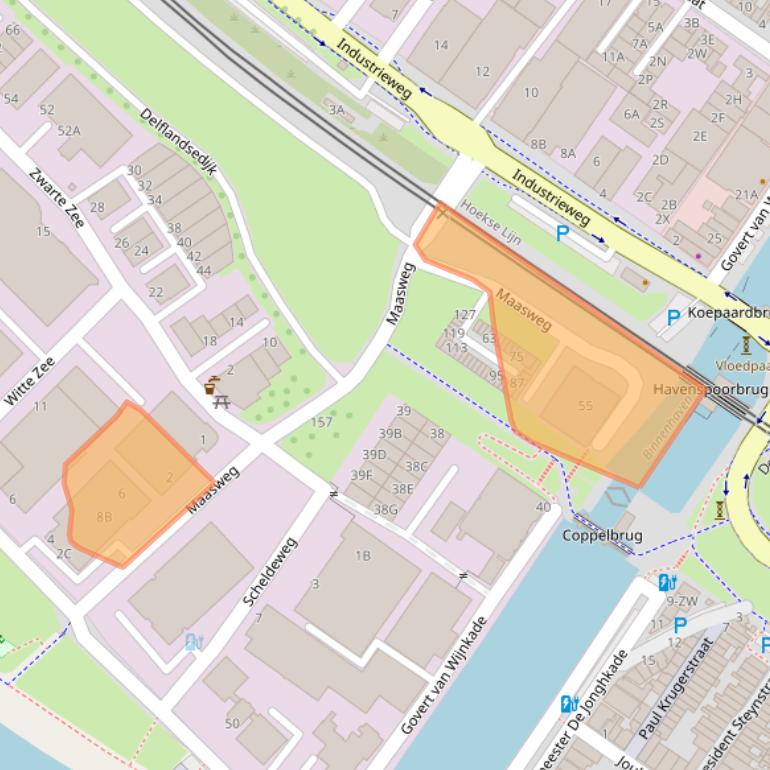 Kaart van postcodegebied 3144DA.