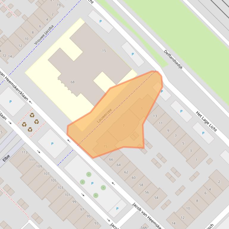 Kaart van postcodegebied 3144DC.