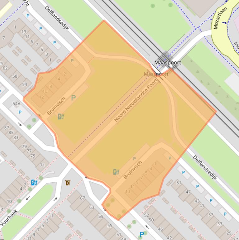 Kaart van postcodegebied 3144DJ.