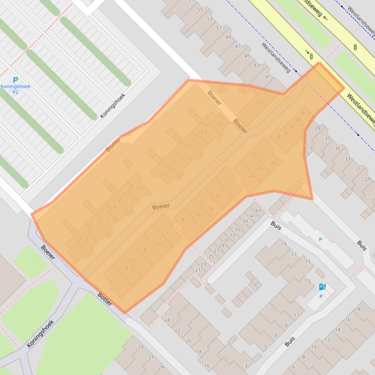 Kaart van postcodegebied 3144GA.