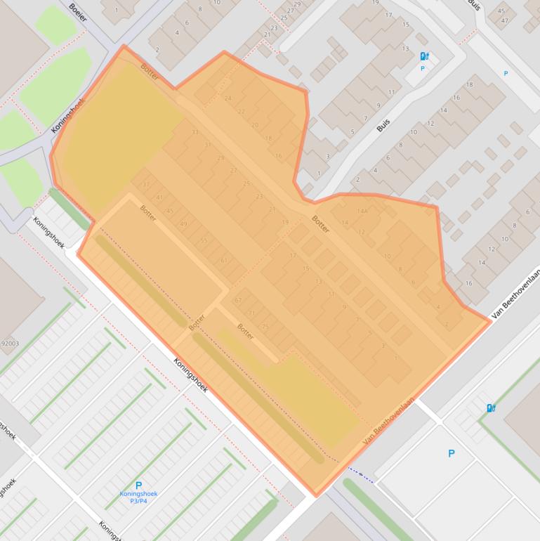 Kaart van postcodegebied 3144GB.