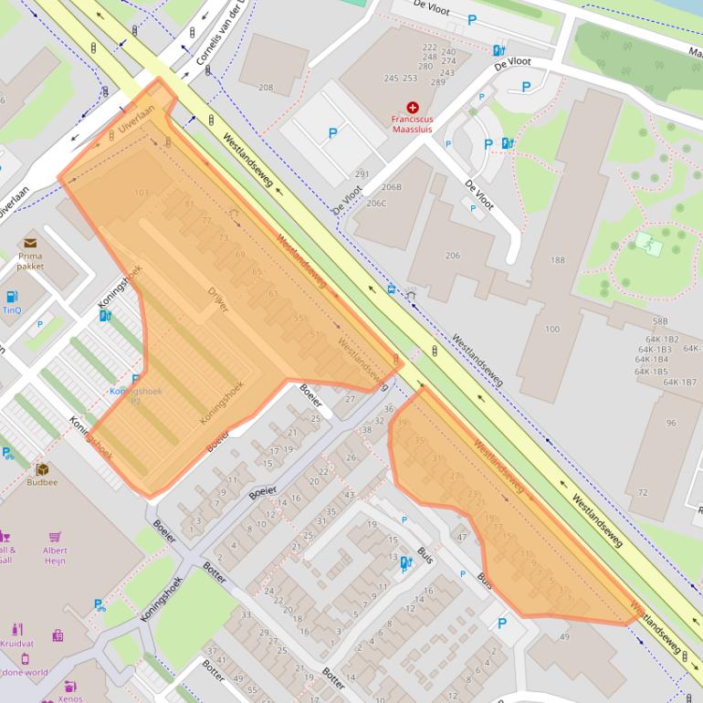 Kaart van postcodegebied 3144GD.