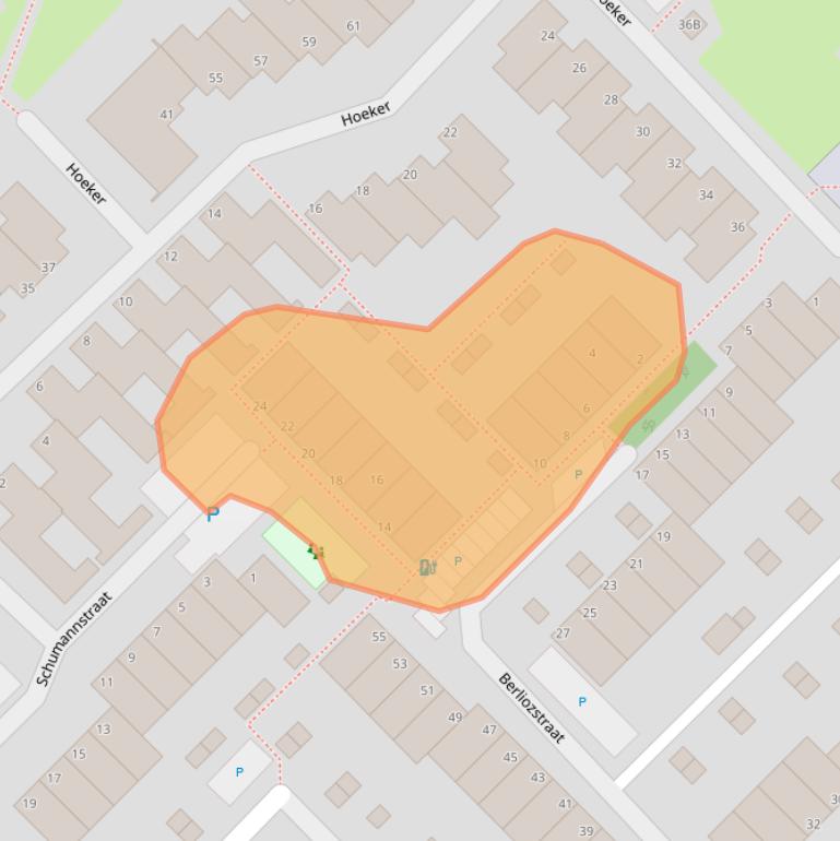 Kaart van postcodegebied 3144KB.