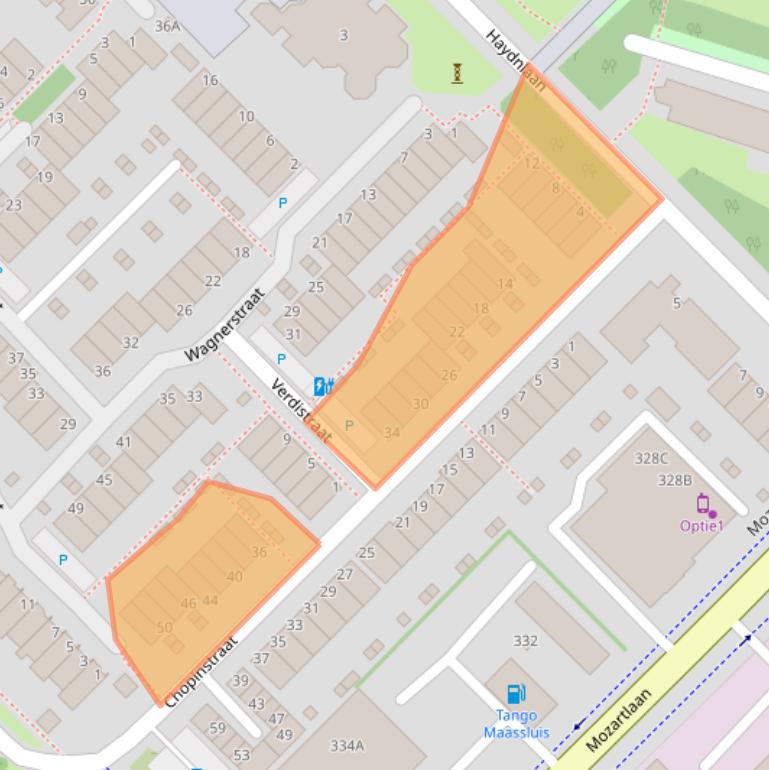 Kaart van postcodegebied 3144KC.