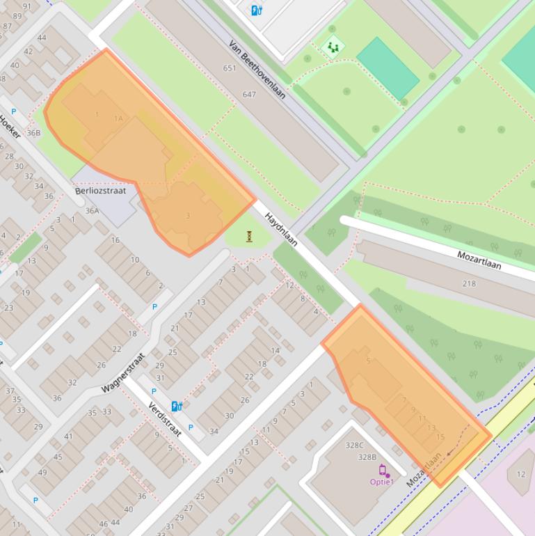 Kaart van postcodegebied 3144KM.