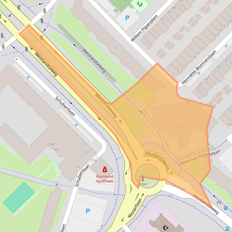 Kaart van postcodegebied 3144LG.