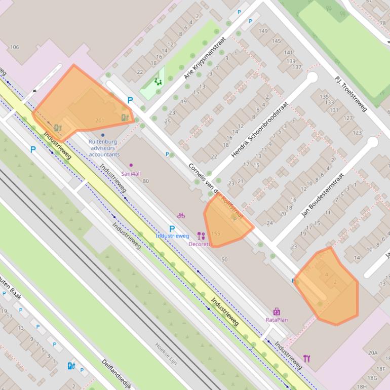 Kaart van postcodegebied 3144RB.