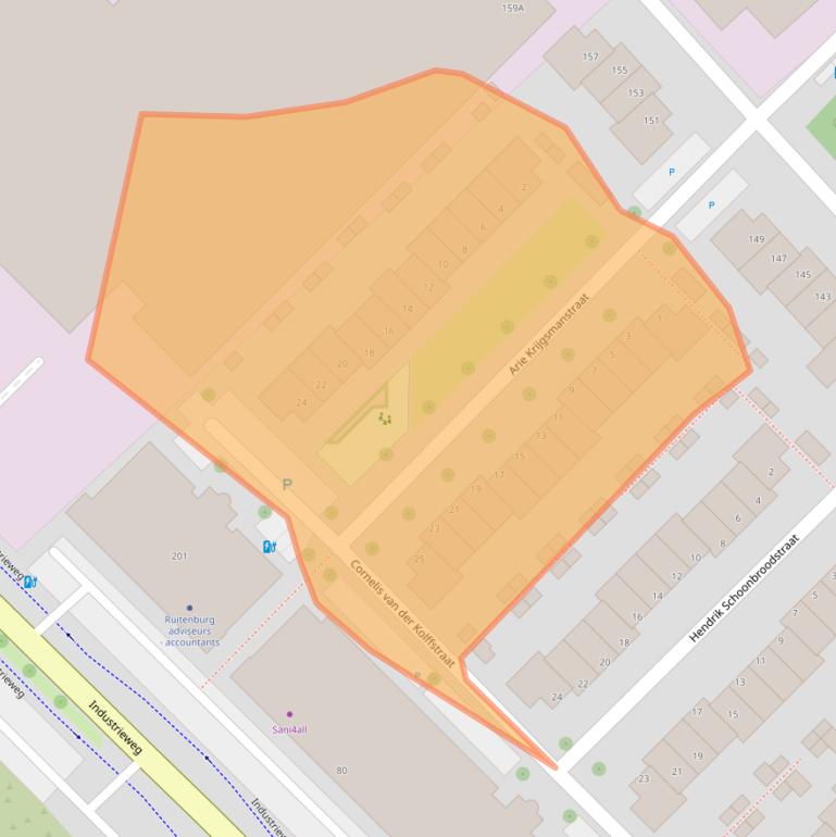 Kaart van postcodegebied 3144RC.