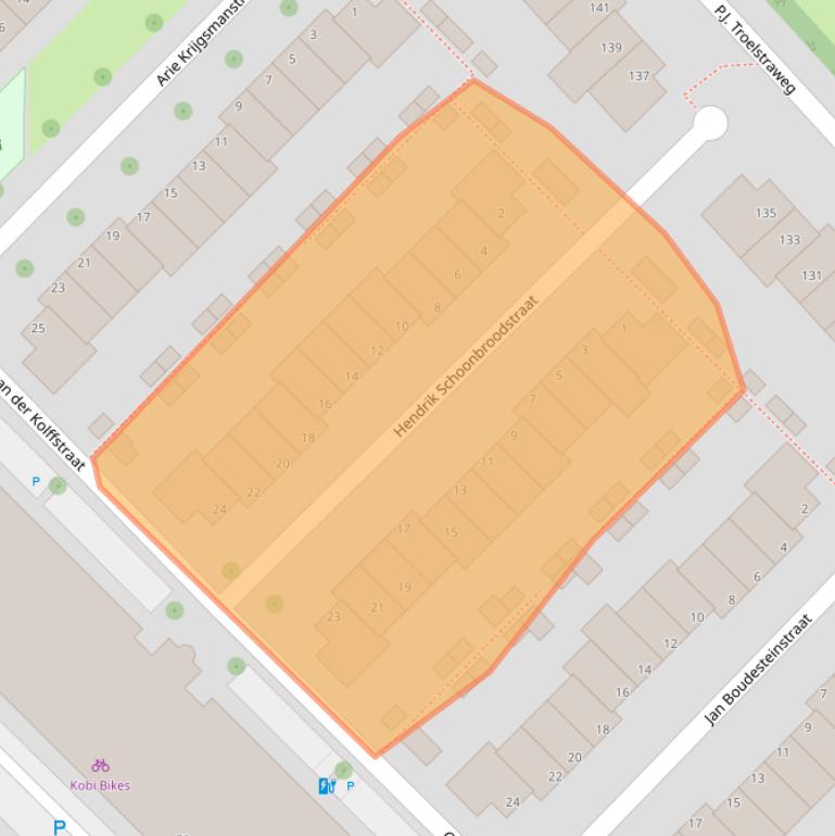 Kaart van postcodegebied 3144RD.