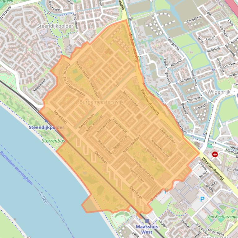 Kaart van postcodegebied 3145.