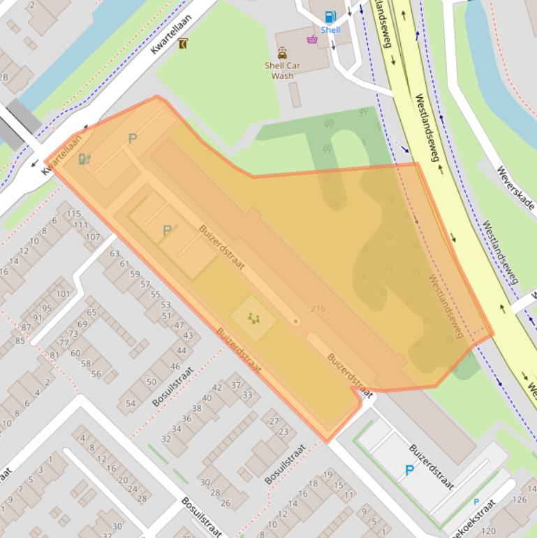 Kaart van postcodegebied 3145AD.