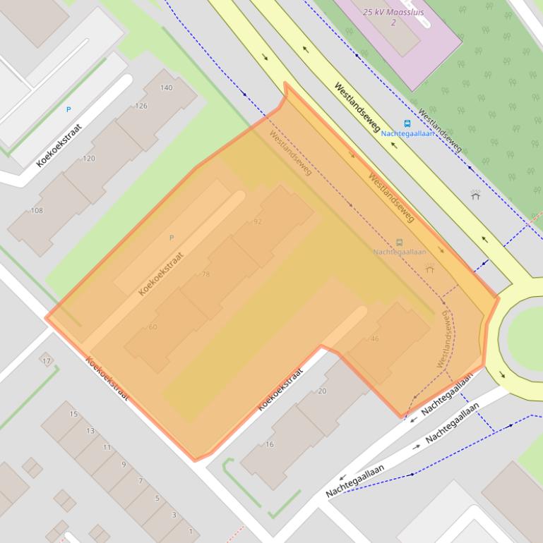 Kaart van postcodegebied 3145AJ.