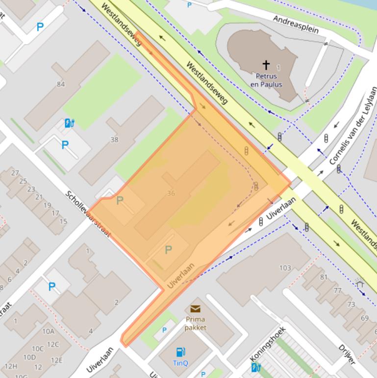 Kaart van postcodegebied 3145LD.